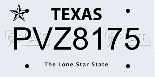 PVZ8175 Texas License Plate