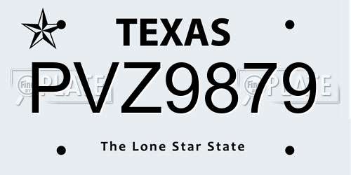 PVZ9879 Texas License Plate
