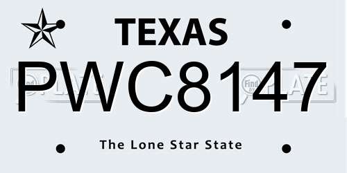PWC8147 Texas License Plate