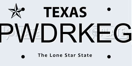 PWDRKEG Texas License Plate