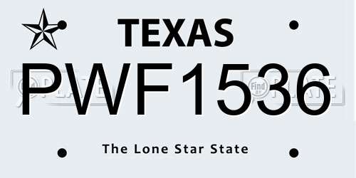 PWF1536 Texas License Plate