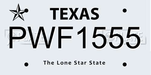 PWF1555 Texas License Plate