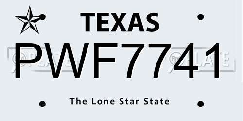 PWF7741 Texas License Plate