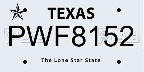 PWF8152 Texas License Plate