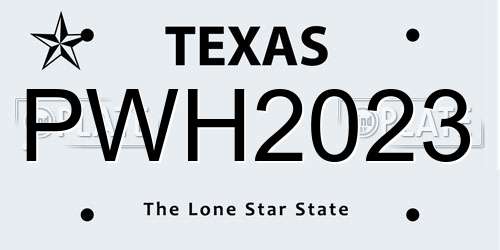 PWH2023 Texas License Plate