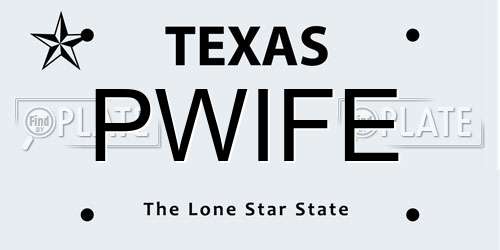 PWIFE Texas License Plate