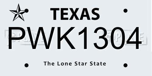 PWK1304 Texas License Plate
