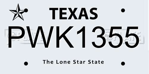PWK1355 Texas License Plate