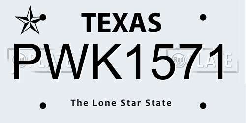 PWK1571 Texas License Plate
