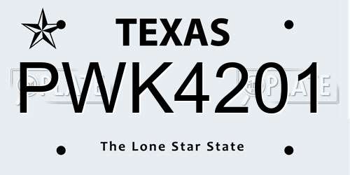 PWK4201 Texas License Plate