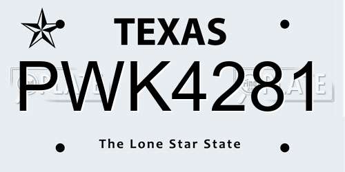 PWK4281 Texas License Plate