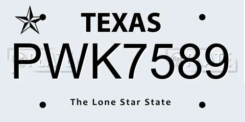 PWK7589 Texas License Plate