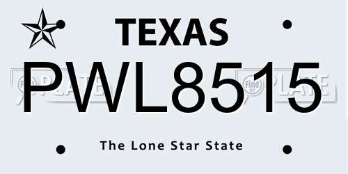 PWL8515 Texas License Plate