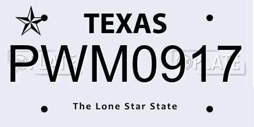 PWM0917 Texas License Plate