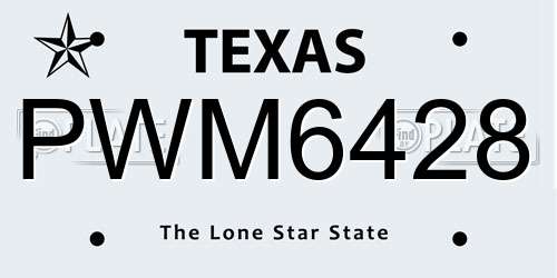 PWM6428 Texas License Plate