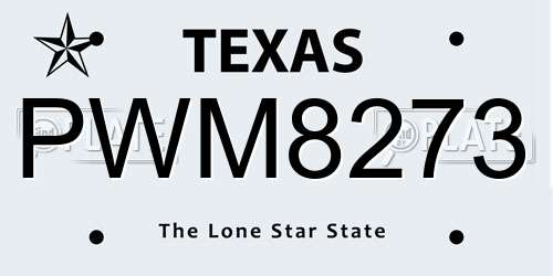 PWM8273 Texas License Plate