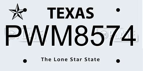 PWM8574 Texas License Plate