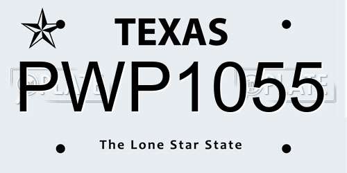 PWP1055 Texas License Plate