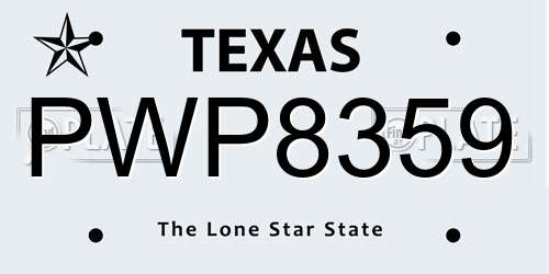 PWP8359 Texas License Plate