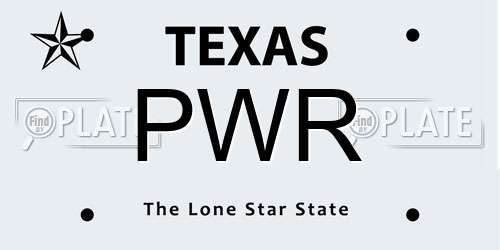 PWR Texas License Plate