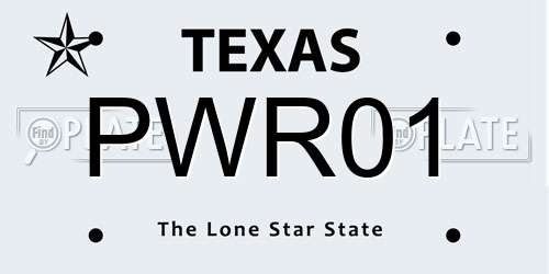 PWR01 Texas License Plate