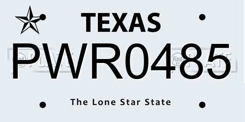 PWR0485 Texas License Plate