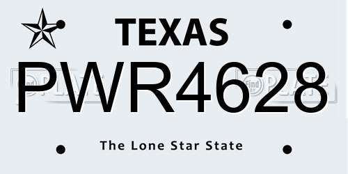 PWR4628 Texas License Plate