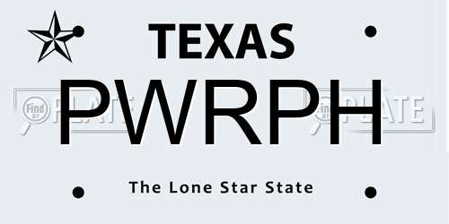 PWRPH Texas License Plate