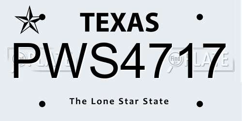 PWS4717 Texas License Plate