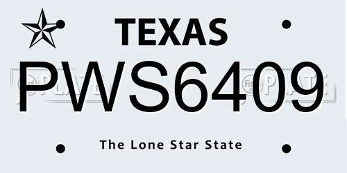 PWS6409 Texas License Plate