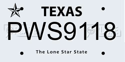 PWS9118 Texas License Plate