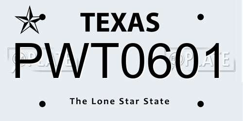 PWT0601 Texas License Plate