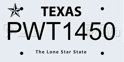 PWT1450 Texas License Plate