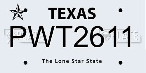 PWT2611 Texas License Plate