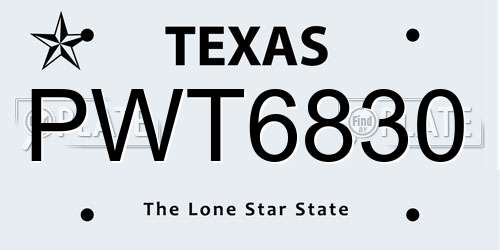 PWT6830 Texas License Plate