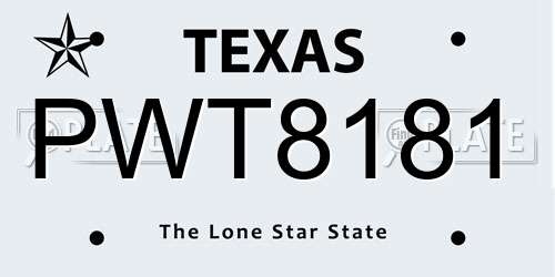 PWT8181 Texas License Plate