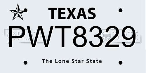 PWT8329 Texas License Plate