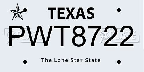 PWT8722 Texas License Plate