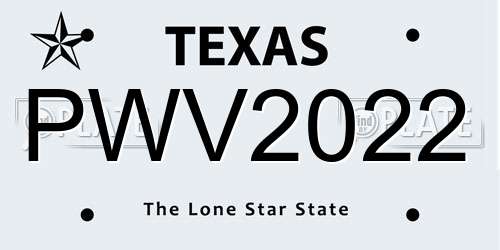 PWV2022 Texas License Plate