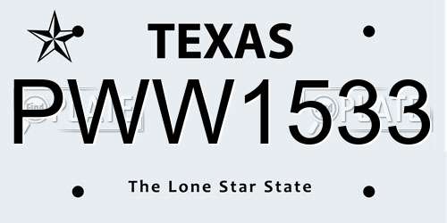 PWW1533 Texas License Plate