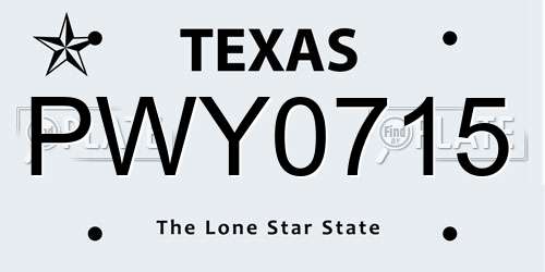 PWY0715 Texas License Plate