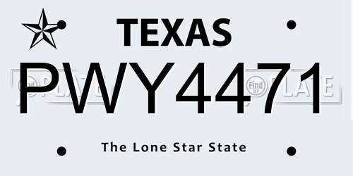 PWY4471 Texas License Plate