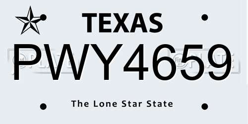 PWY4659 Texas License Plate