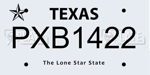 PXB1422 Texas License Plate