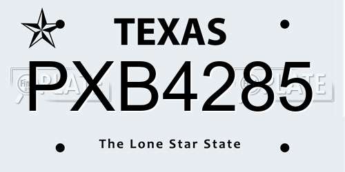 PXB4285 Texas License Plate