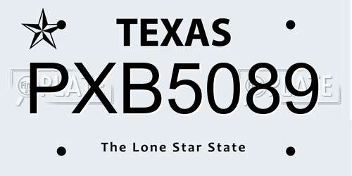 PXB5089 Texas License Plate