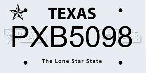 PXB5098 Texas License Plate
