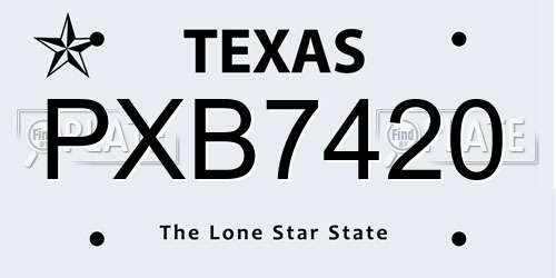 PXB7420 Texas License Plate