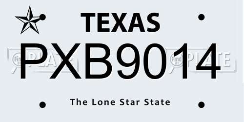 PXB9014 Texas License Plate