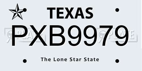 PXB9979 Texas License Plate